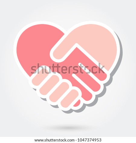 Heart handshake icon