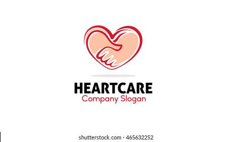 Heart Handshake Logo Symbol Design Illustration