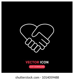 Heart Handshake Vector Icon Illustration