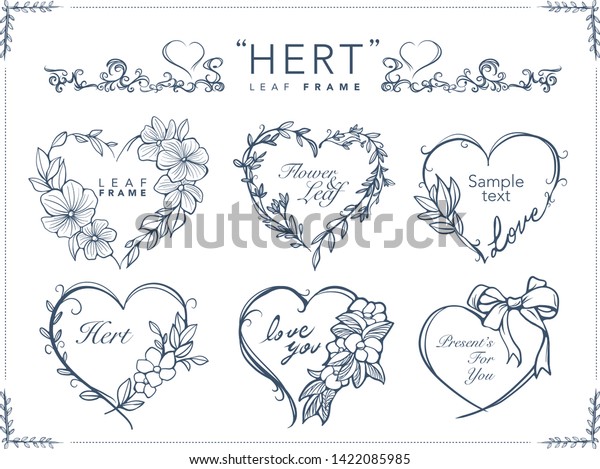 Heart handwriting\
leaf frame message card