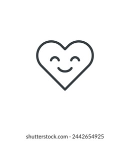 heart happy love emoji icon, vector illustration