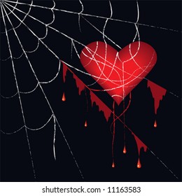the heart has got tangled in the spiderweb