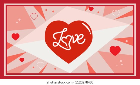The heart has a love message in the middle.