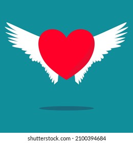 The heart has wings that can fly. The concept of freedom in life and love