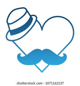 heart with hat and mustache