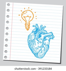 Heart having idea