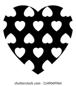 
Heart having small hearts inside in all directions, this is valentine heart 
