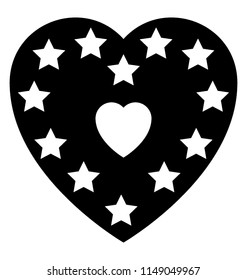 
Heart having stars inside denoting sparkling heart icon
