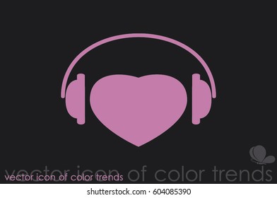 heart, headphone icon vector illustration.