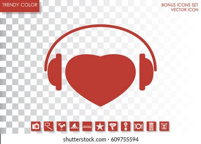 heart, headphone icon vector illustration eps10.