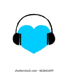 heart with headphones