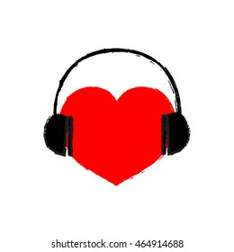 heart with headphones