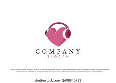 heart with headphones favorite playlist logo