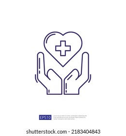 Heart Health Care Line Icon