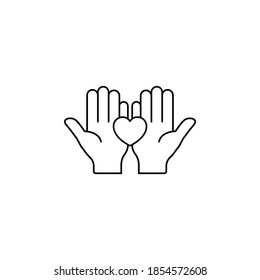 Heart health care symbol line black icon on white background. Web design, mobile app.