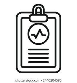 Heart health clipboard icon outline vector. Body female ailment. Stomach assistance