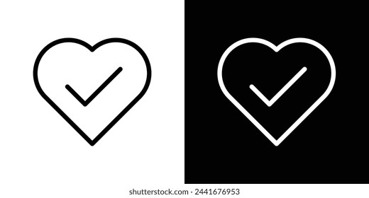 Heart Health and Good Choice Icons. Right Selection Heart and Value Pictogram Symbols.