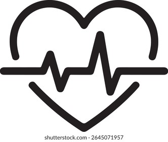 Heart Health Icon Depicting Cardiovascular Wellness and Vitality Symbolizing a Strong Heartbeat and Overall Well being for Medical and Health Applications