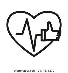 Heart Health Icon Ideal for Medical and Wellness Themes