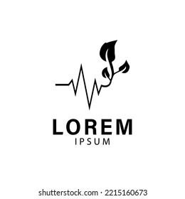 heart health logo design, healthy living, heartbeat line