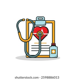 Heart Health and Medical Checkup Illustration