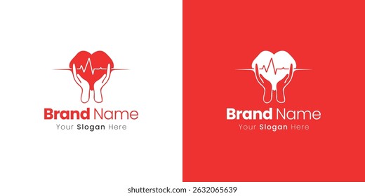 Heart Health Medical Logo Design Embracing Care and Well-being Aesthetic Concept Design
