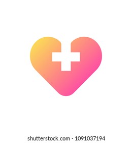 heart healthcare gradient logo template vector download editable