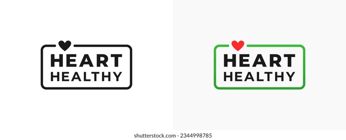 etiqueta para el corazón sano o vectores de logotipo para el corazón sano aislados. Mejor etiqueta para el corazón saludable para el elemento de diseño del envase de producto. logotipo de corazón saludable para el elemento de diseño del embalaje.