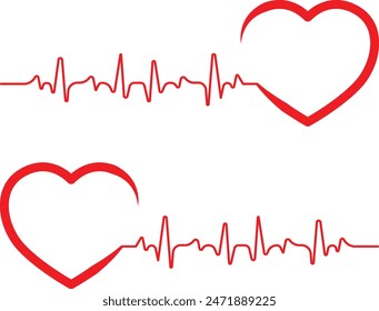 corazón con Vector de gráfico de latidos