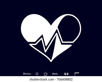 heart, heartbeat, icon, vector illustration eps10