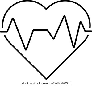 Heart with heartbeat line icon. Cardiology Service Continuous. healthcare and medicine. cardiovascular exercise

