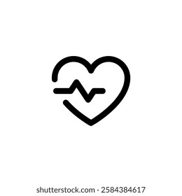 Heart with Heartbeat Line Icon vector