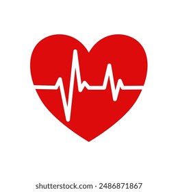 Heart with heartbeat line. pulse, ekg	