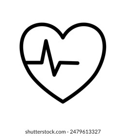 heart and heartbeat	line  - vector illustratopn