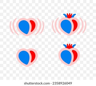 Heart, heartbeat, love, romance and positive emotions, graphic design. Medicine, internal organ, coronary, feeling and romantic, vector design and illustration