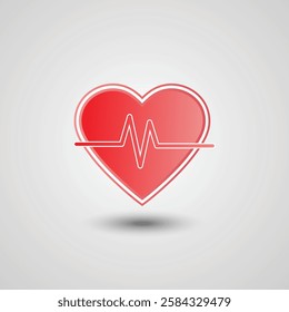 heart and heartbeat symbol. Heart Beat Icon