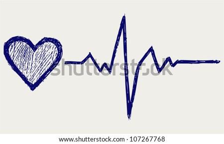 Heart Heartbeat Symbol Sketch Stock Vector (Royalty Free) 107267768