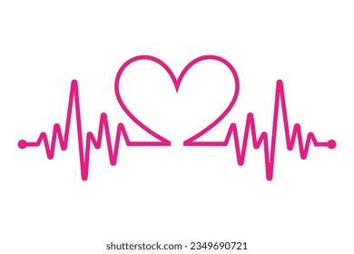heart and heartbeat symbol vector