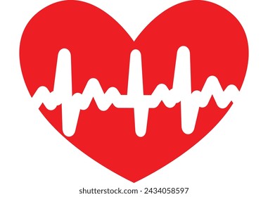 heart and heartbeat symbol vector