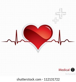 Heart and heartbeat symbol.Medical vector