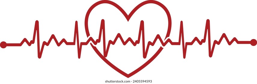 heart and heartbeat vector design