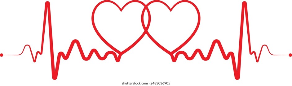 diseño de Vector de corazón y latido