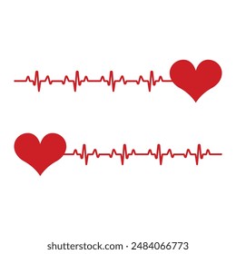 heart and heartbeat vector design