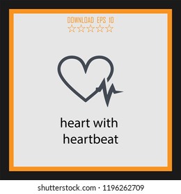 heart with heartbeat  vector icon