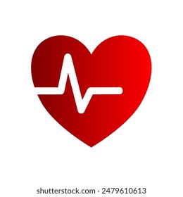 corazón y latidos	- Icono de Vector
