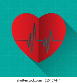heart and heartbeat vector illustration