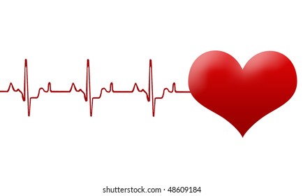 heart and heartbeat vector symbol