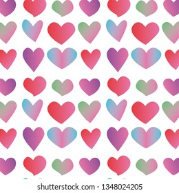 
Heart of hearts. Set of red pink hearts with gradient