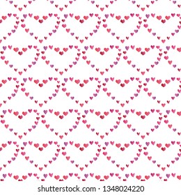 
Heart of hearts. Set of red pink hearts with gradient