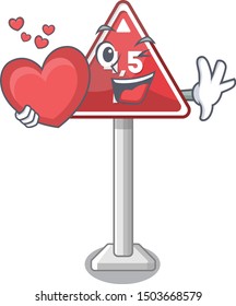 With heart height limit isolated with the cartoon